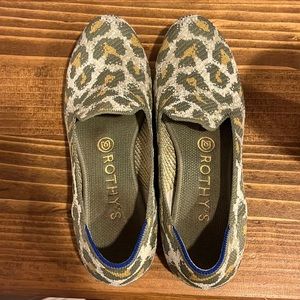 Rothy’s Green Leopard Loafers